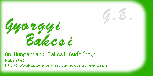 gyorgyi bakcsi business card